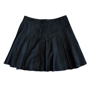 Alice + Olivia Suede Leather Pleated Mini Skirt